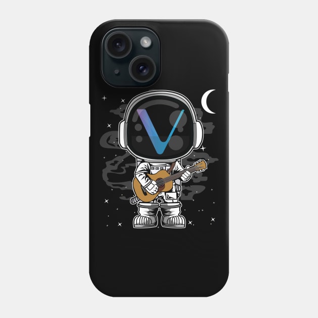 Astronaut Guitar Vechain VET Coin To The Moon Crypto Token Cryptocurrency Blockchain Wallet Birthday Gift For Men Women Kids Phone Case by Thingking About