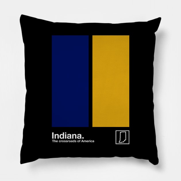 Indiana State Flag  // Original Minimalist Artwork Poster Design Pillow by DankFutura