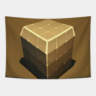 3D Brown Cube Tapestry