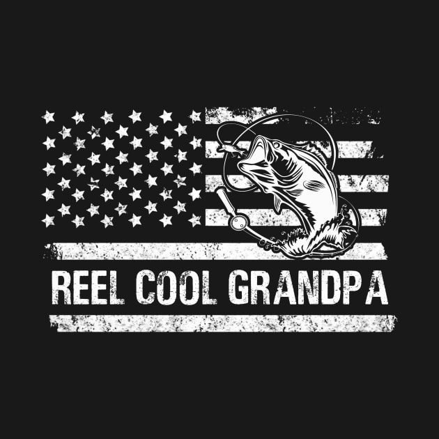 Mens Reel Cool Grandpa American Flag Fisherman Daddy Father's Day Gifts Fishing by Oska Like