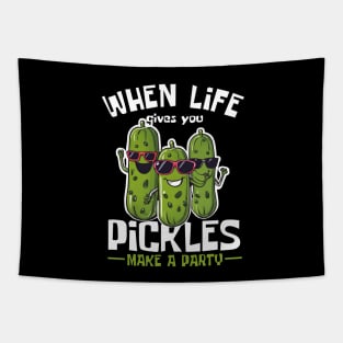 When Life Gives You Pickles Make Party Funny Tapestry