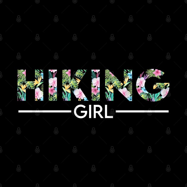 Hiking girl floral design. Perfect present for mom dad friend him or her by SerenityByAlex