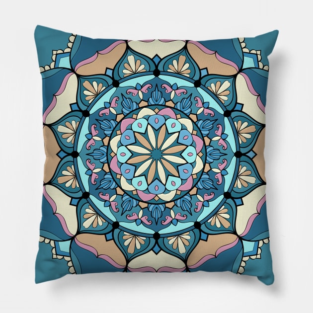 Ornamental mandala Pillow by HagalArt