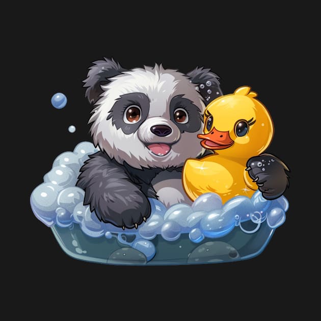 Panda In A Bubble Bath - Panda Bear Japanese by Anassein.os