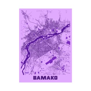 Bamako - Mali Lavender City Map T-Shirt