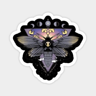 Death Head Moth Gothic Triangle Moon Phase Art Magnet