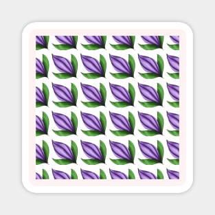 Purple Flower Bud Pattern Magnet