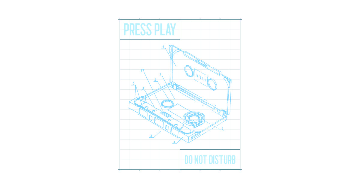 Retro Cassette Tape Diagram Music TShirt TeePublic