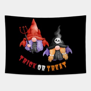 Trick or Treat Halloween! Cute Gnomes Halloween Witches Spooky Season Autumn Vibes Halloween Thanksgiving and Fall Color Lovers Tapestry