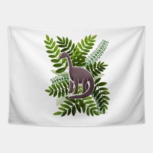 Dinosaur & Leaves - Olive Green Tapestry