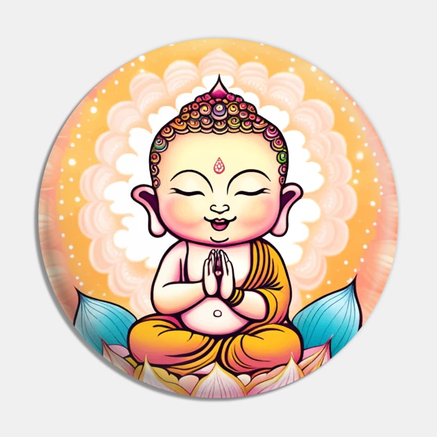 Baby Buddha on Lotus Flower Pin by mariasshop