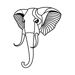 Elephant Head Illustration T-Shirt