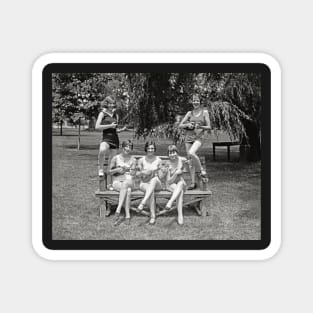 Girls Playing Ukuleles, 1926. Vintage Photo Magnet