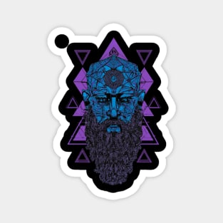 Geometric Viking Godhead version 2 (without background) Magnet