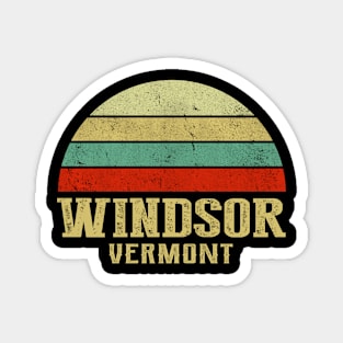 WINDSOR VERMONT Vintage Retro Sunset Magnet