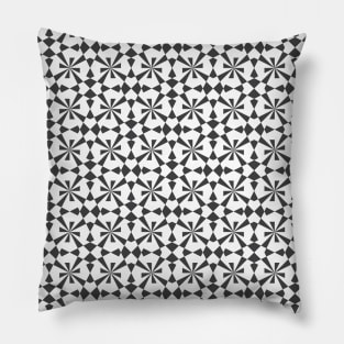 Vintage geometric pattern black and white Pillow