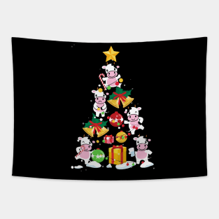 Funny Cow Christmas Tree Sweatshirt Ornament Decor Gift Tapestry