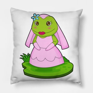 Frog Bride Flower Wedding Pillow