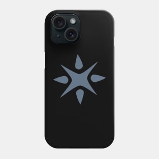 Large Geometric abstract snowflake in steel blue Phone Case