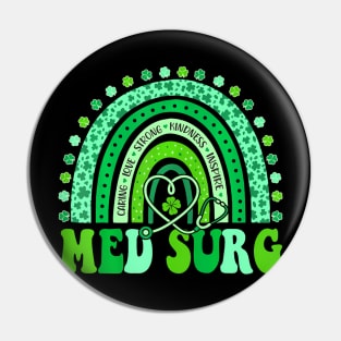 Med Surg  Leopard St Patricks Day Nurse Pin