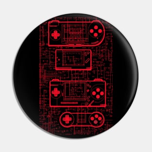 Neon Red handheld Gaming Controller Pin