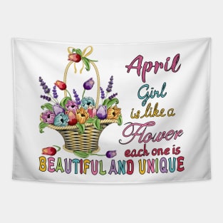 April Girl - Flower Basket Tapestry