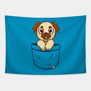 Pocket cute Pug Tapestry