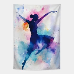 Dancing Girl Watercolor Painting Tapestry
