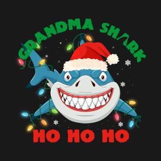 Grandma Shark Ho Ho Ho Christmas T-Shirt