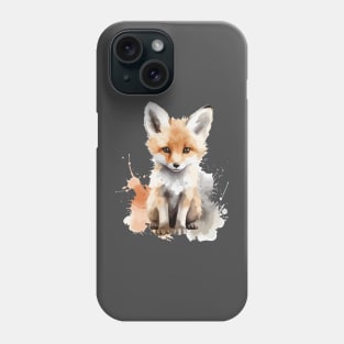 watercolor adorable baby foxes Phone Case