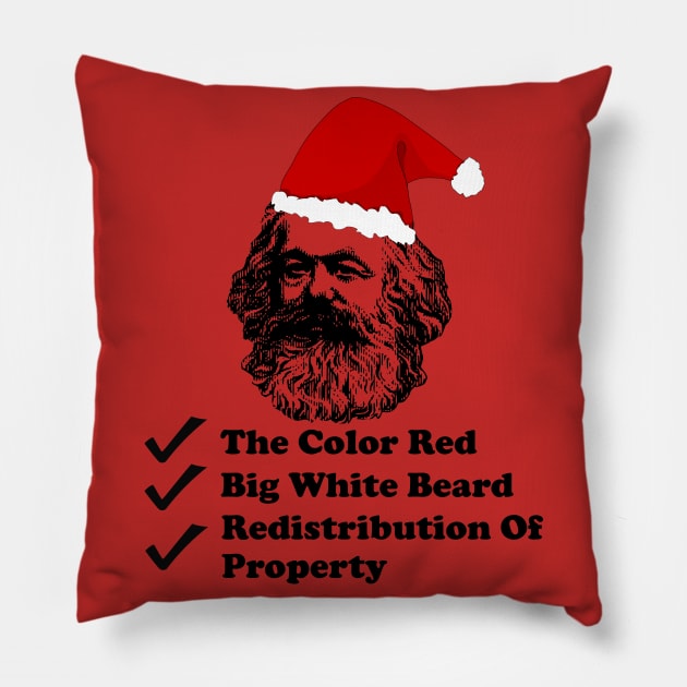 Santa Marx - Karl Marx, Christmas, Philosophy, Economics, Socialism, Communism Pillow by SpaceDogLaika