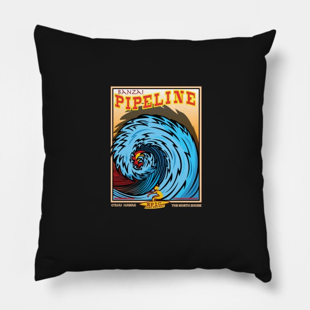 BANZAI PIPELINE Pillow by Larry Butterworth