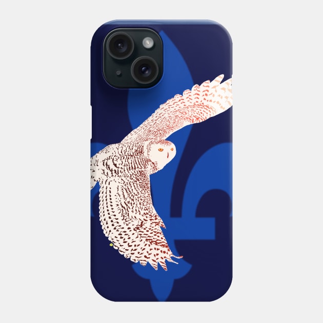 Snowy owl and fleur de lys Phone Case by RobertBretonArt