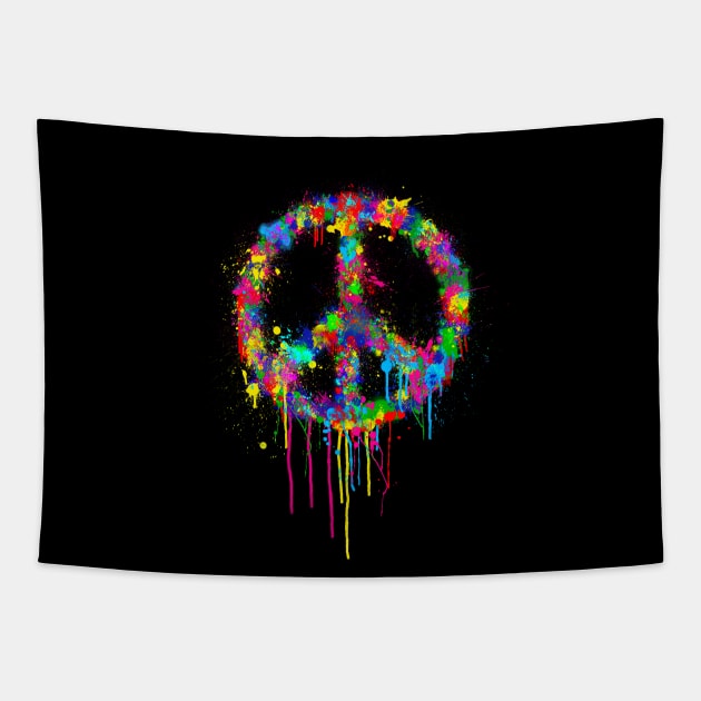 Peace Splat 2 Tapestry by BlackCollarPolitics