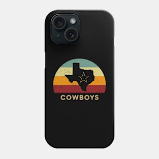 Retro Sunset - Dallas Cowboys Maps Phone Case