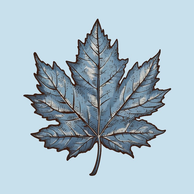 Maple Leaf in Blue by DavidLoblaw