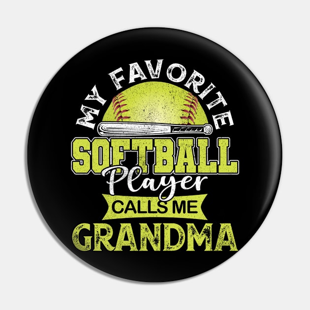 My Favorite Softball Player Calls Me Grandma Mother Gift Pin by Kens Shop