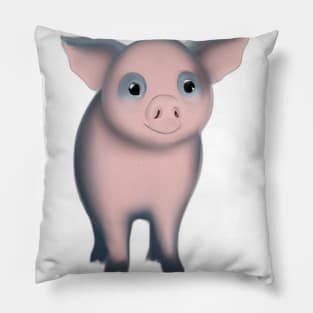 Cute Pig Drawing Pillow