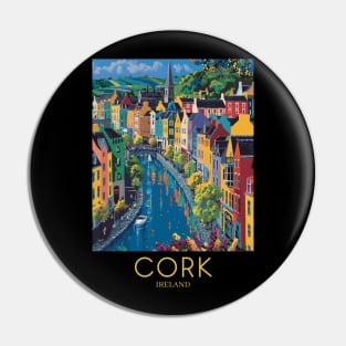 A Pop Art Travel Print of Cork - Ireland Pin