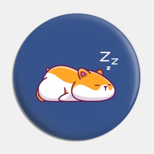 Cute Hamster Sleeping Cartoon Pin