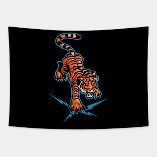 Tiger and lightning Tapestry