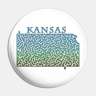 State of Kansas Colorful Maze Pin