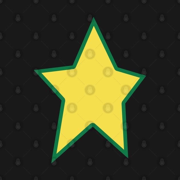 Yellow Star Green Out Line Graphic by ellenhenryart