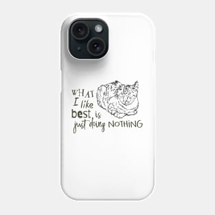 Cat Illustration with Text Phone Case
