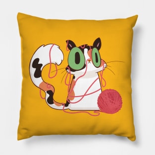 Naughty Calico Cat Pillow