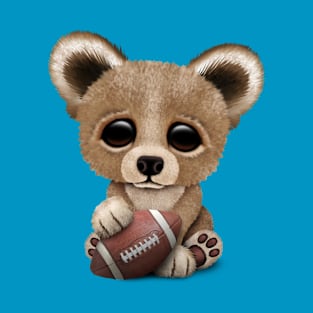 Cute Baby Bear Playing With Football T-Shirt