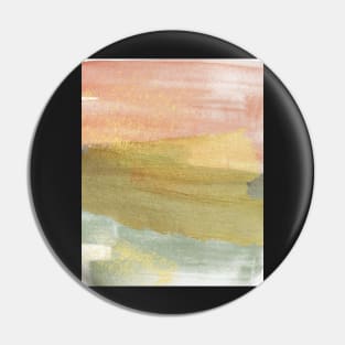 Watercolour Abstract Art, Gold, Pink and Green Pin