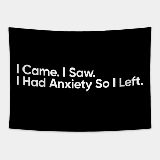 I Came, I Saw, I Had Anxiety So I Left - Funny Quote Tapestry