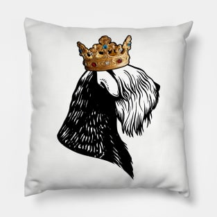 Black Russian Terrier Dog King Queen Wearing Crown Pillow