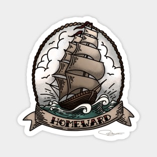 Retro Tattoo Ship Art Magnet